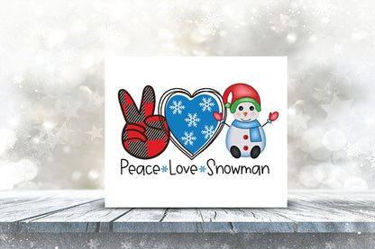 Peace Love Snowman PNG Sublimation