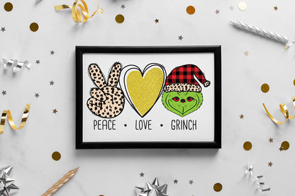 Peace Love Grinch | Christmas PNG Sublimation