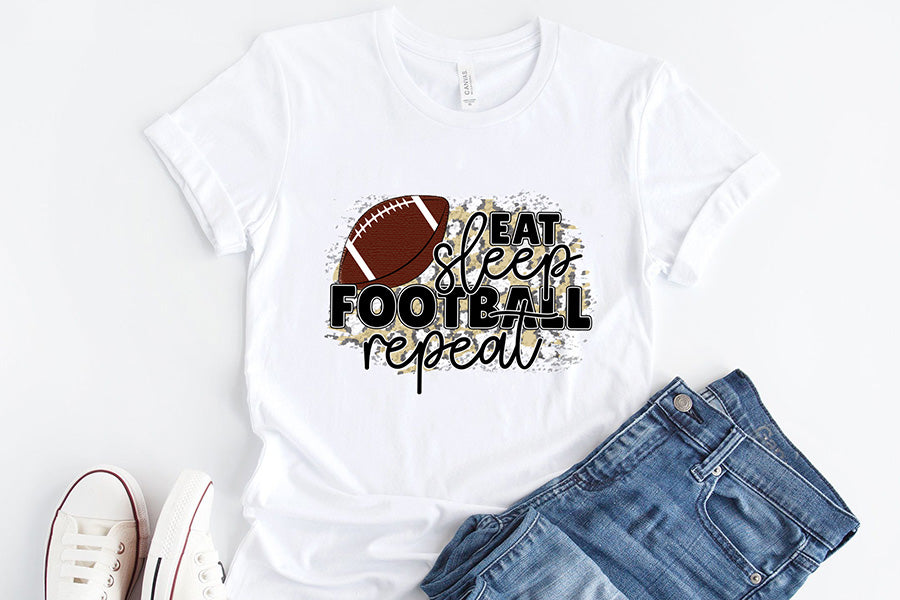 Eat Sleep Football Repeat - Football PNG Sublimation