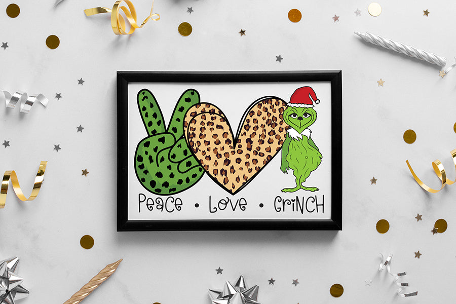 Peace Love Grinch PNG Christmas Sublimation