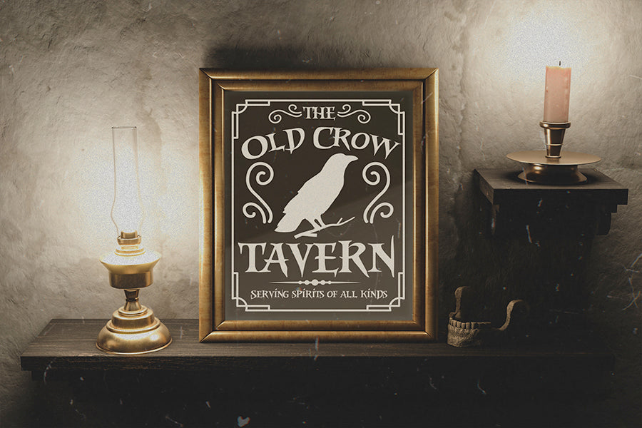 The Old Crow Tavern SVG, Halloween Sign SVG