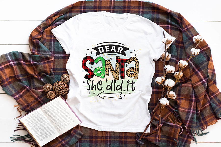 Funny Christmas PNG | Dear Santa She Did It