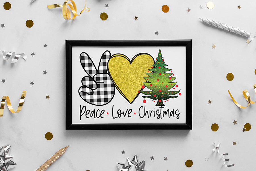 Peace Love Christmas Tree PNG Sublimation
