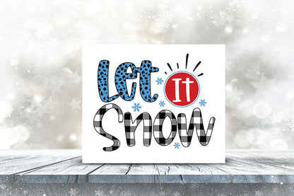 Let It Snow, Snowman Sublimation Design