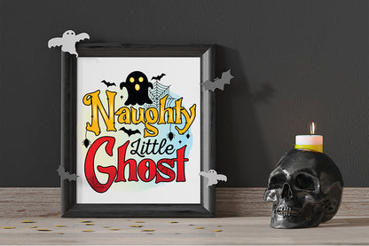 Halloween PNG Sublimation, Naughty Little Ghost