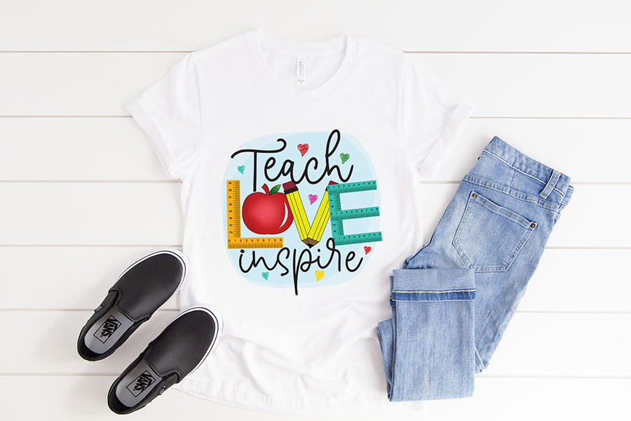 Teacher Sublimation Design, Teach Love Inspire