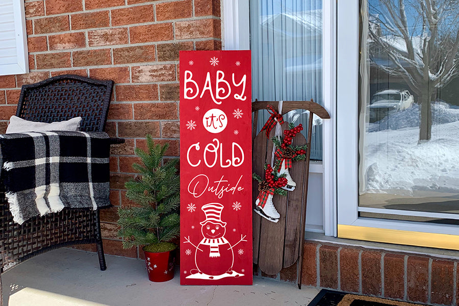 Christmas Porch Sign SVG | Baby It's Cold Outside