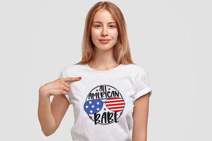 4th of July PNG Sublimation, All American Babe