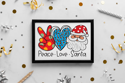 Peace Love Santa - Christmas Sublimation Design