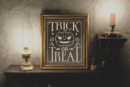 Trick or Treat Cut File - Halloween Sign SVG