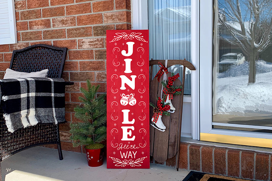Christmas Porch Sign SVG, Jingle All the Way