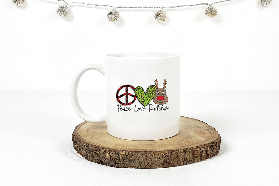 Peace Love Rudolph, Christmas PNG Sublimation
