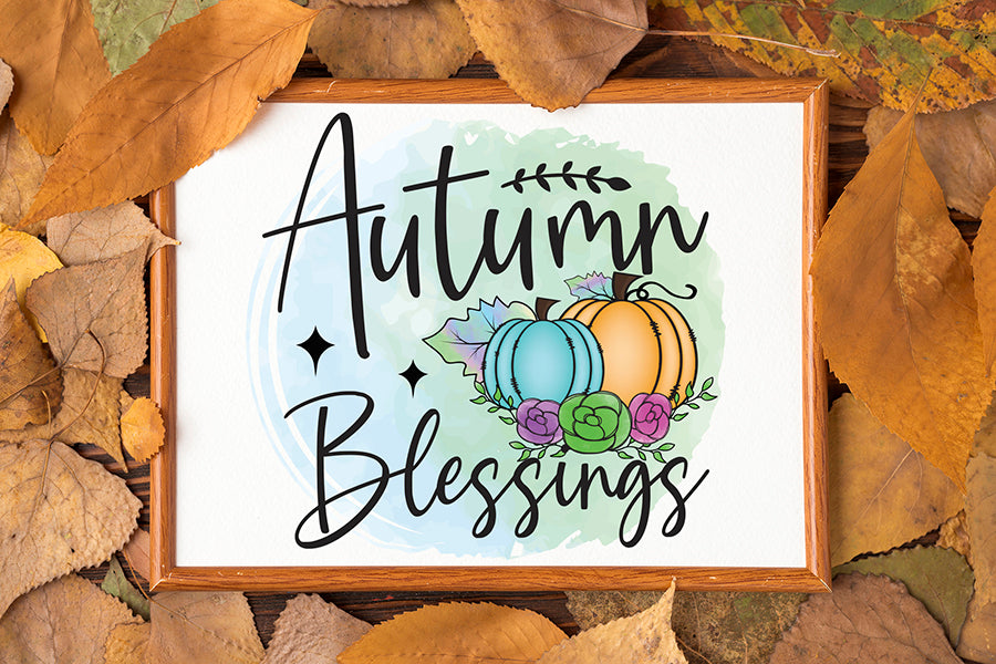 Autumn Blessings, Thanksgiving PNG Sublimation