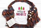 Merry & Bright, Pink Christmas PNG Sublimation