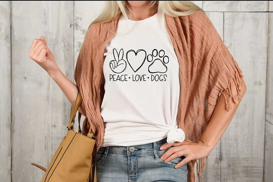 Dog Quote SVG, Peace Love Dogs