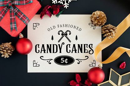 Old Fashioned Candy Canes, Christmas Farmhouse SVG