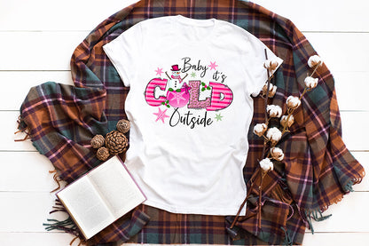 Baby It's Cold Outside - Pink Christmas Sublimation