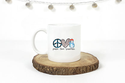 Peace Love Snowman PNG Christmas Sublimation