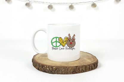 Peace Love Rudolph PNG Christmas Sublimation