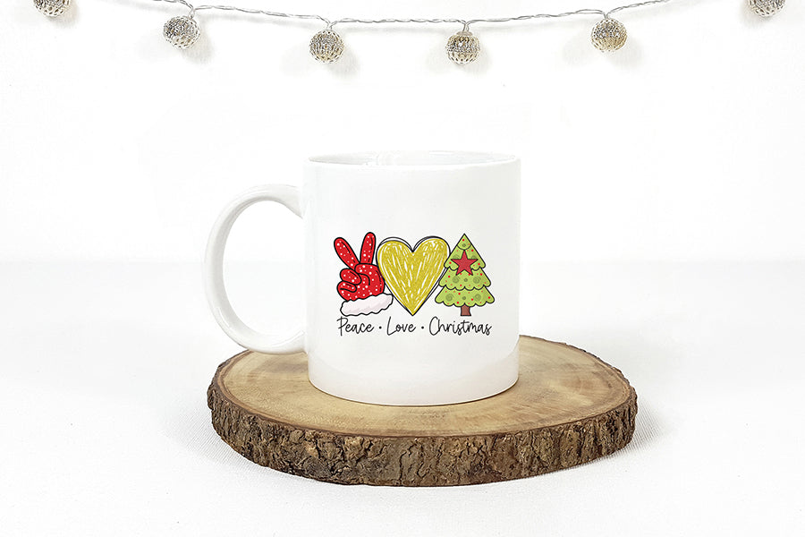 Peace Love Christmas Tree PNG Sublimation Design