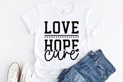 Love Hope Cure, Breast Cancer SVG Cut File