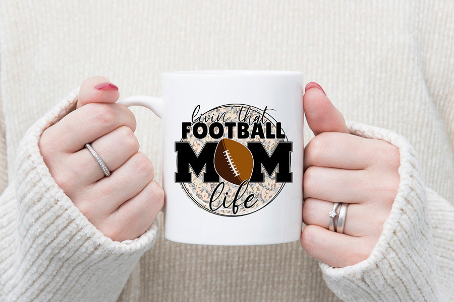 Livin That Football Mom Life PNG Sublimation