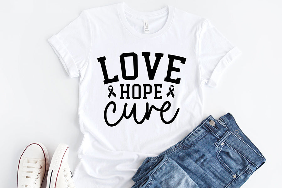 Love Hope Cure, Breast Cancer SVG Design