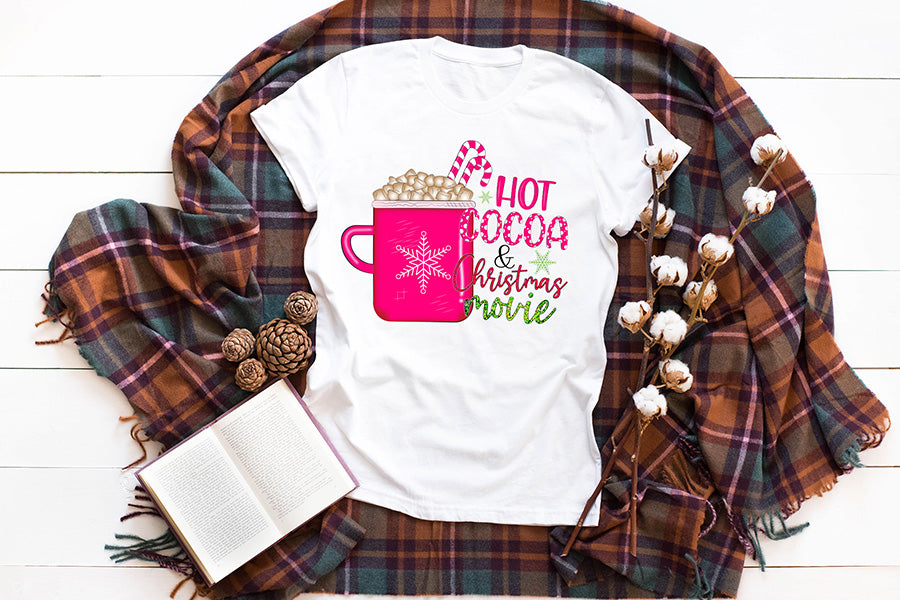 Hot Cocoa & Christmas Movie PNG Sublimation