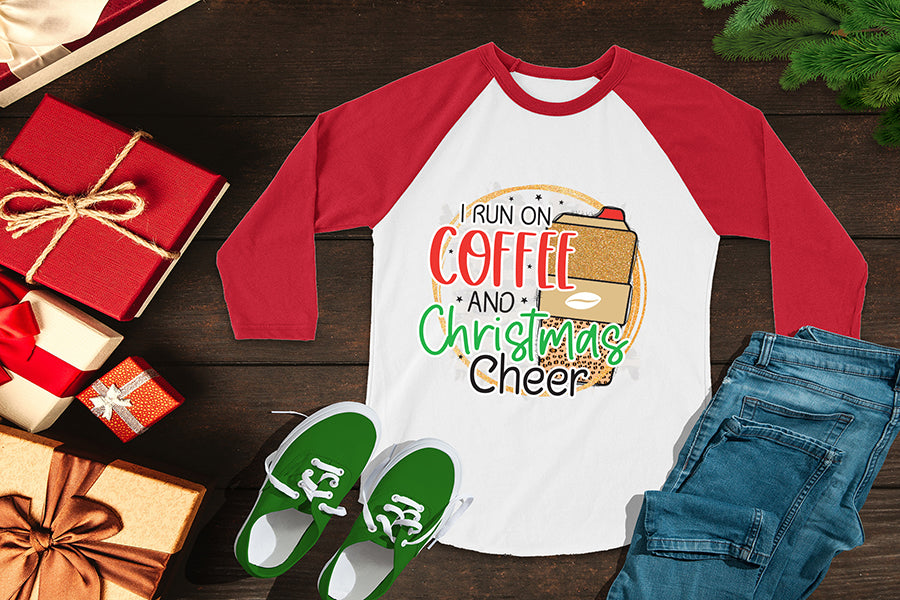 I Run on Coffee and Christmas Cheer PNG