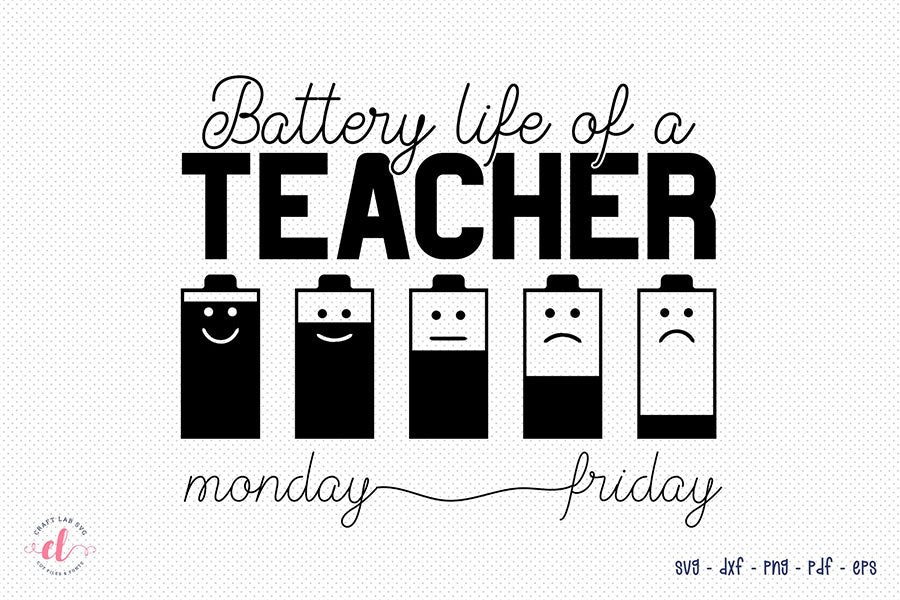 Teacher SVG, Battery Life of a Teacher