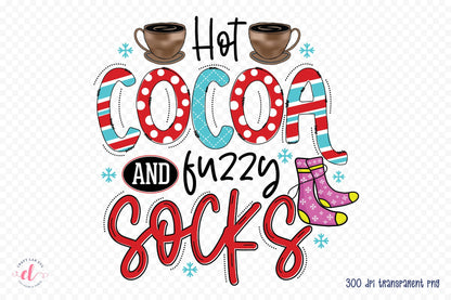 Hot Cocoa and Fuzzy Socks | Winter PNG Sublimation