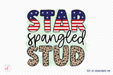 4th of July Sublimation Design - Star Spangled Stud