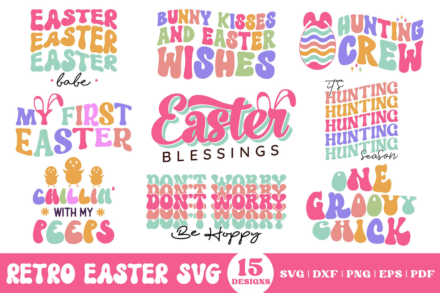 Retro Easter SVG Bundle