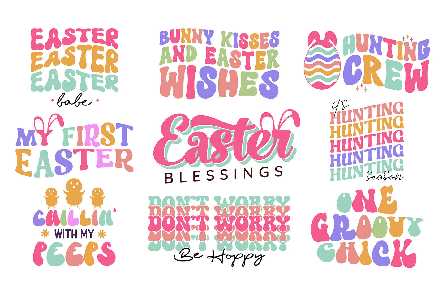 Retro Easter SVG Bundle