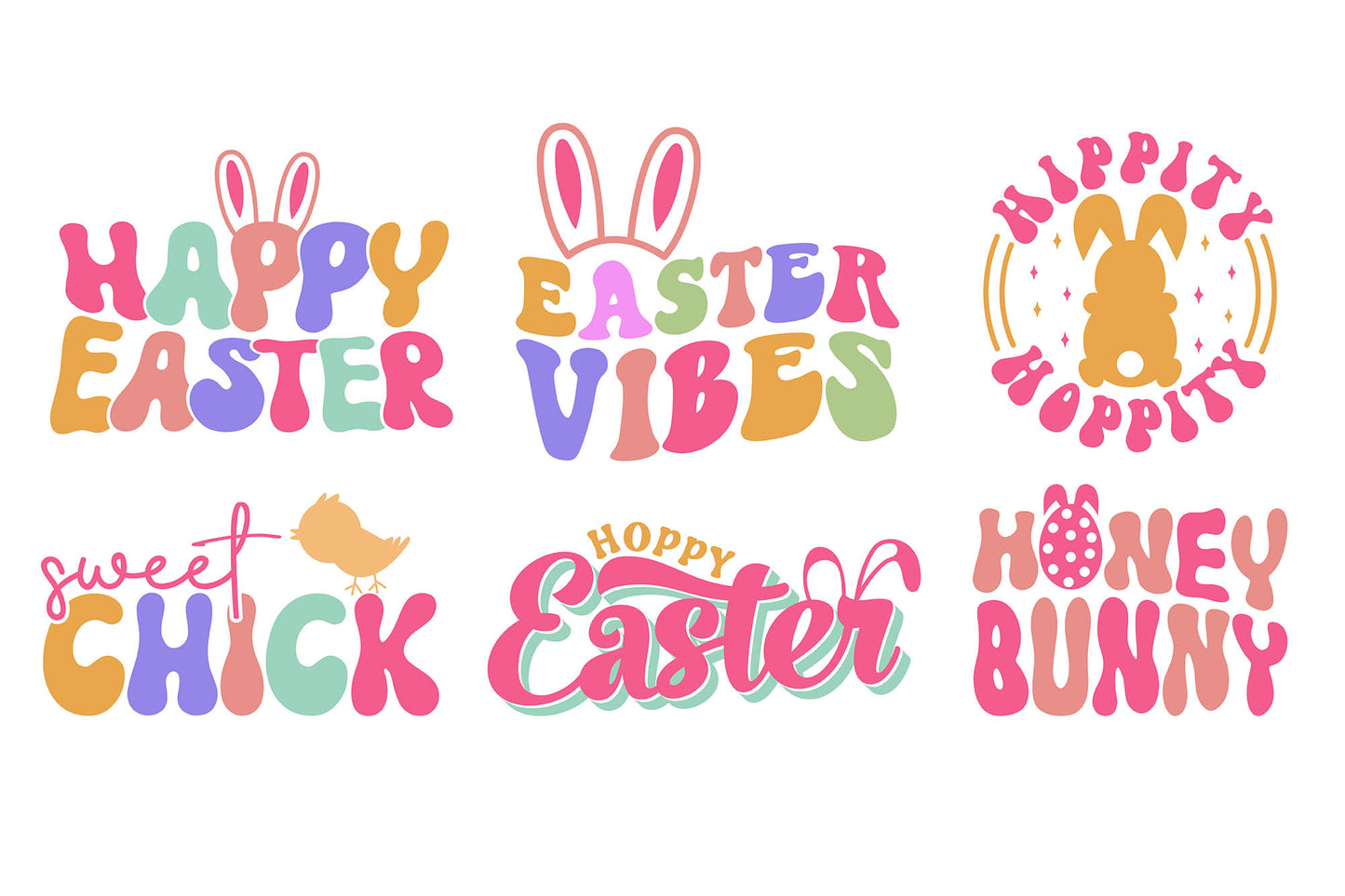 Retro Easter SVG Bundle