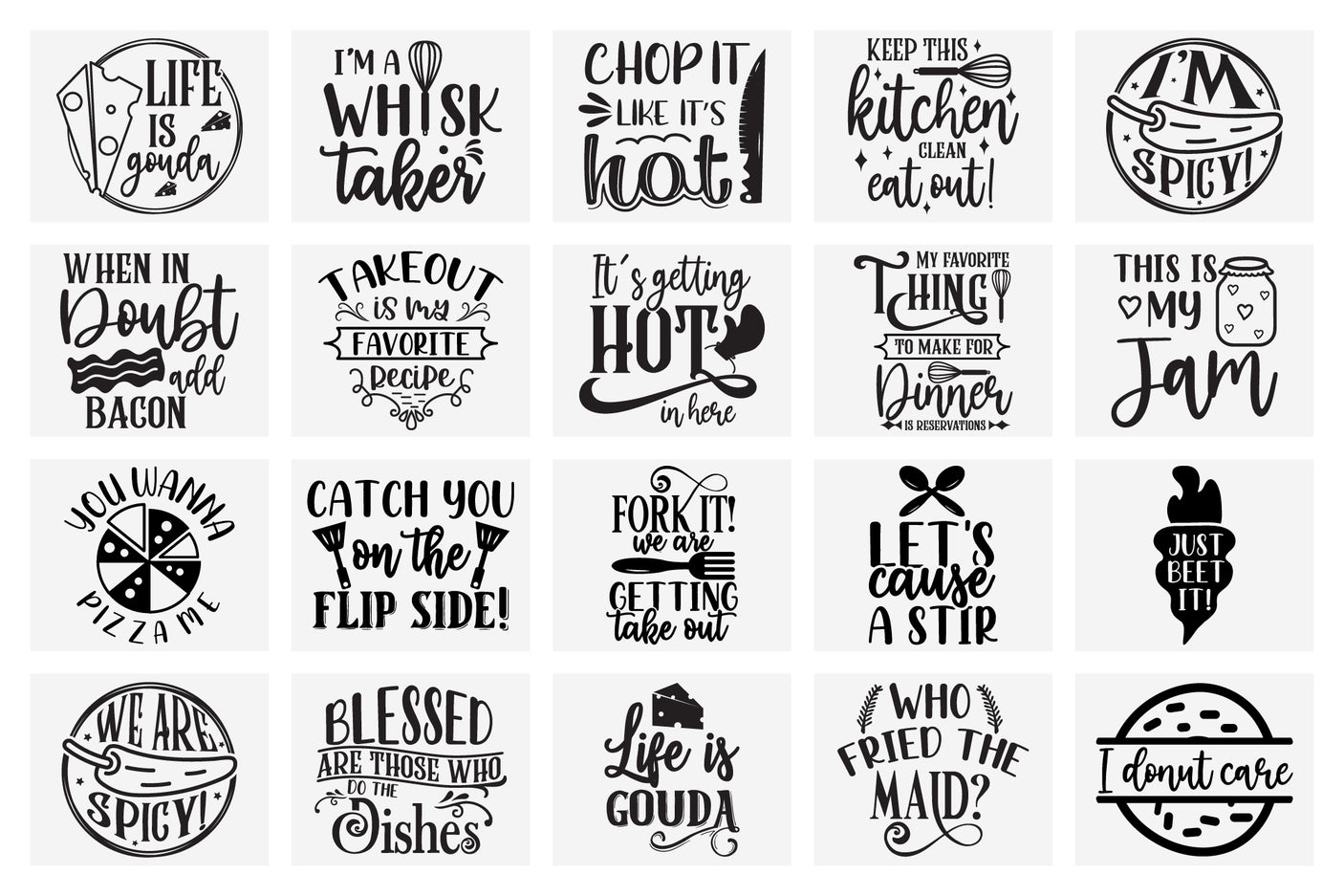 Funny Kitchen Quotes SVG Bundle, 6 Designs, Kitchen Sign SVG, What The Fork  Is For Dinner SVG, Blessed Are Those Who Do My Dishes SVG - So Fontsy