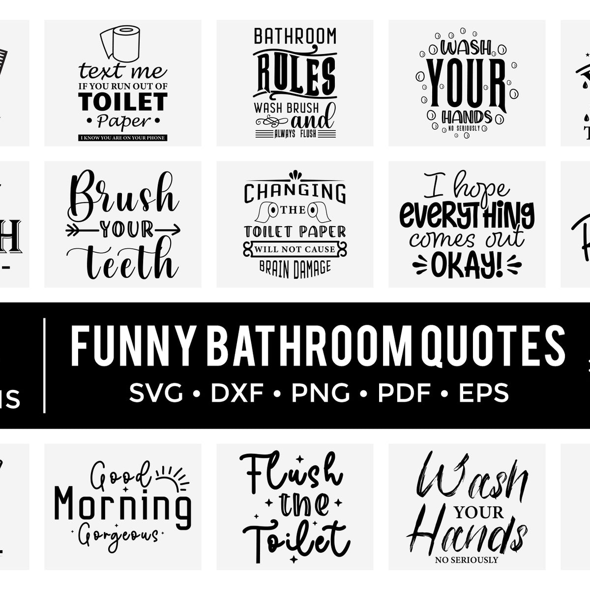 Funny Bathroom Sign SVG Bundle - 35 Quotes and Designs – Craft Lab SVG
