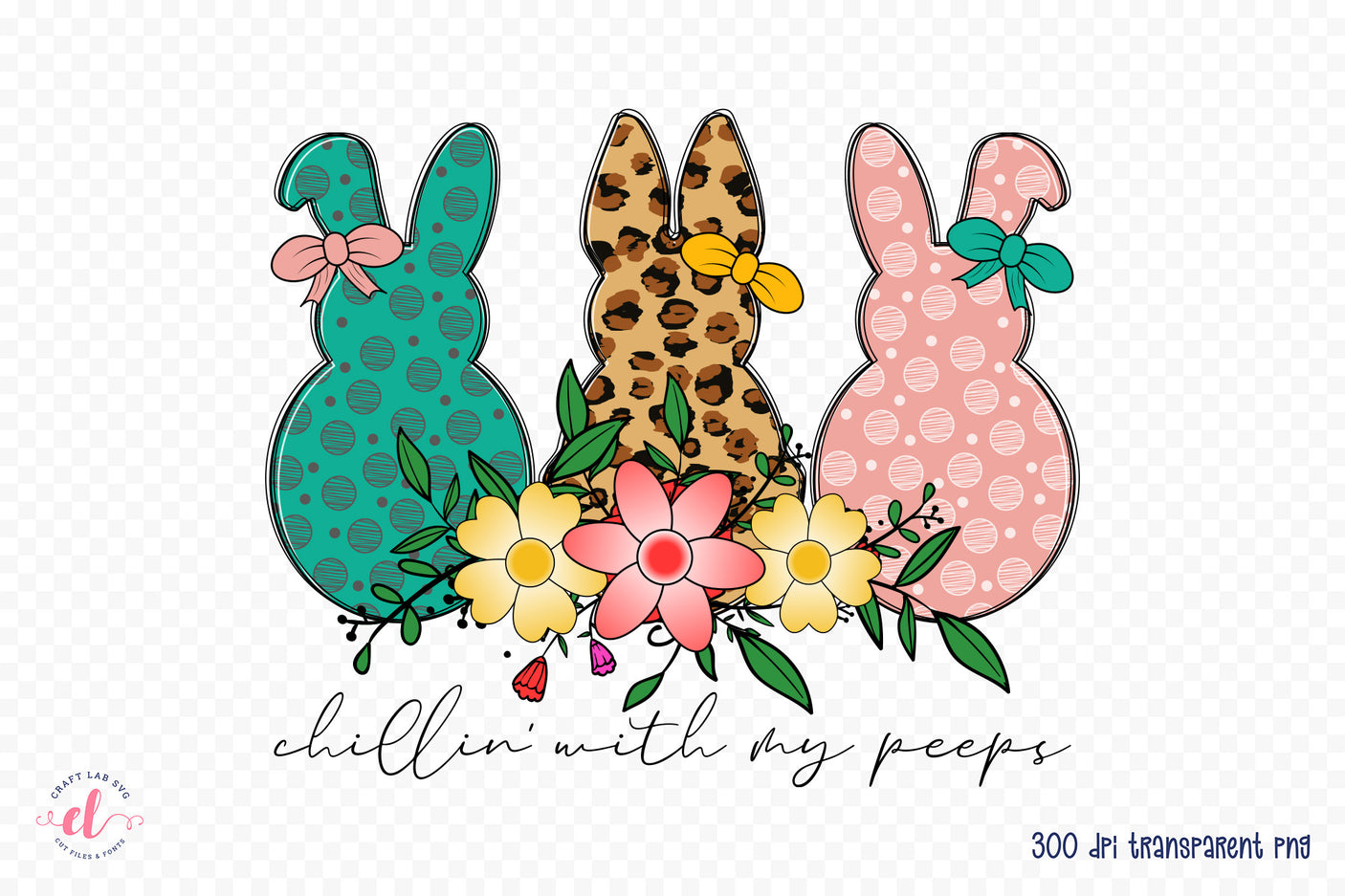Easter Bunny PNG Sublimation Design