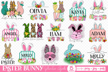 Easter Bunny PNG Sublimation Bundle