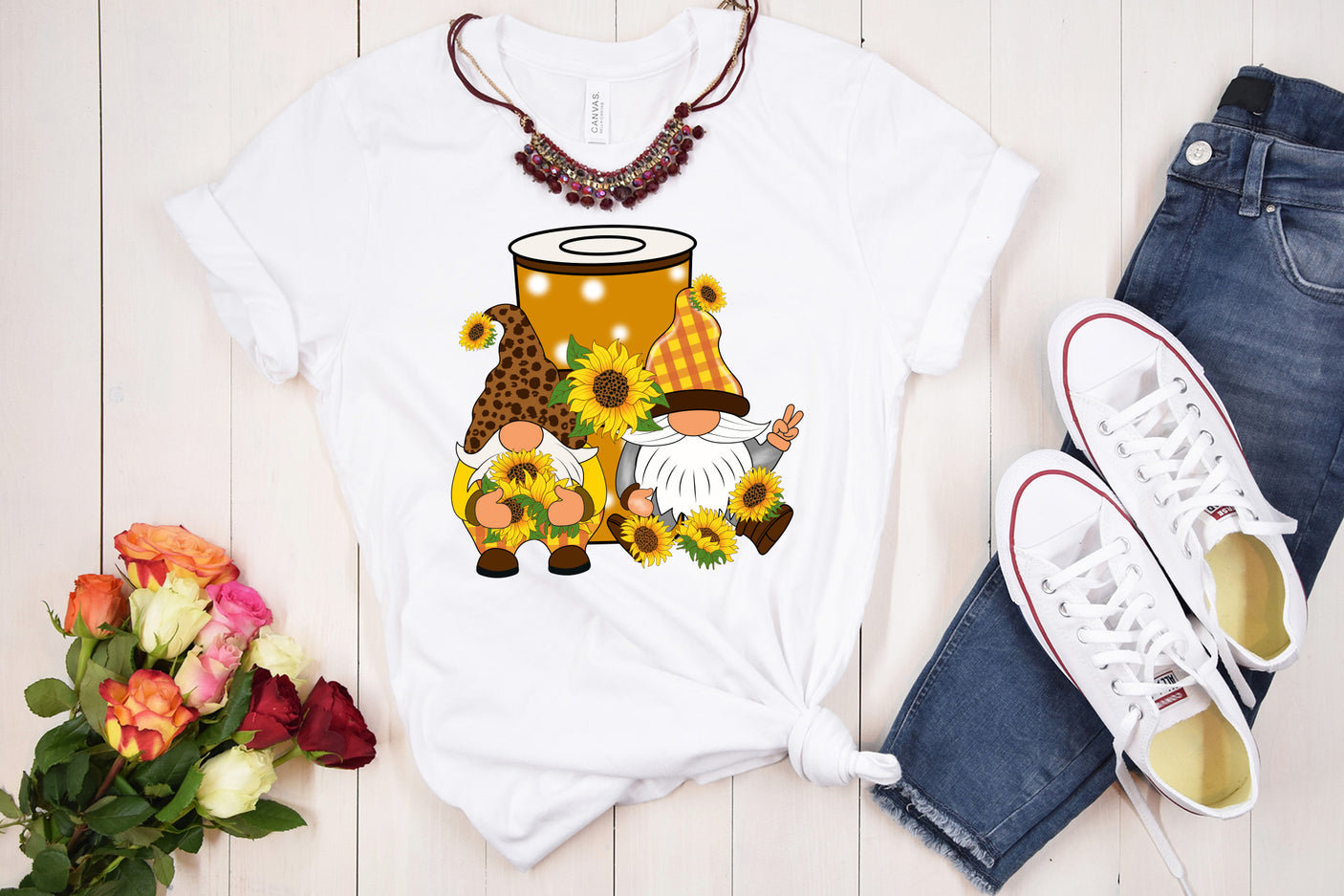 Sunflower Gnome PNG Sublimation Design